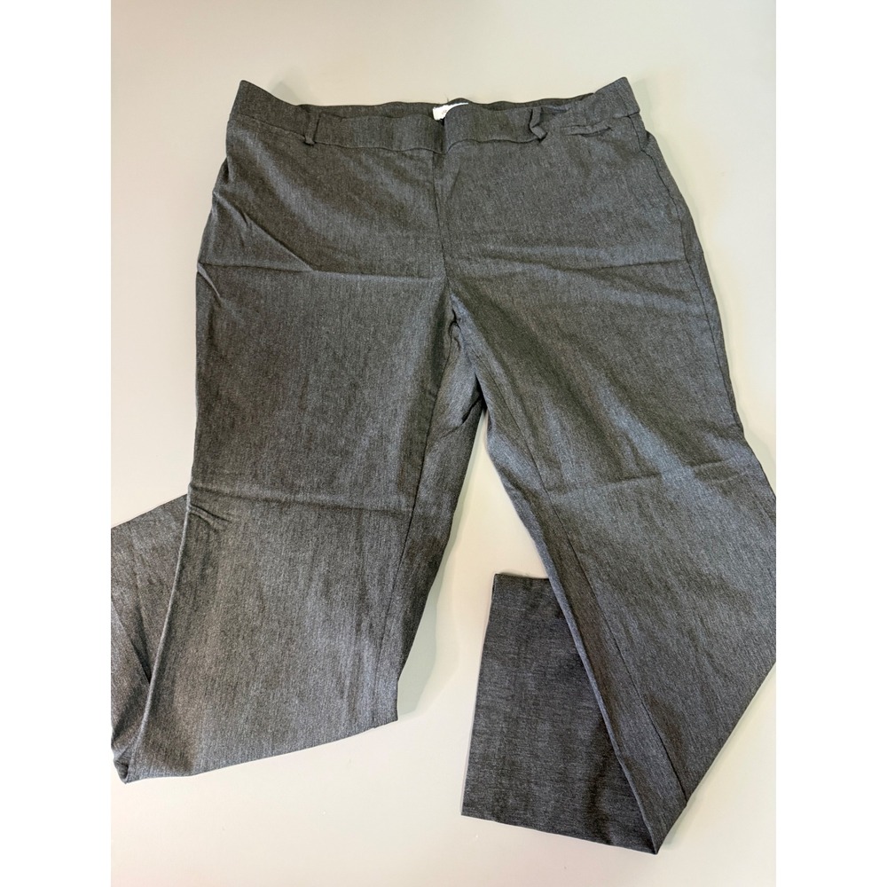 Liz Claiborne Amy Dress Pants Womens 18W Short Gray Straight Leg Trousers